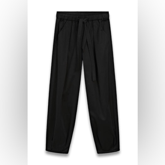 Massimo Dutti 100% Cotton Black Pull-On Elastic Waist Jogger Trousers. 4 Nwt — image 3 of 8